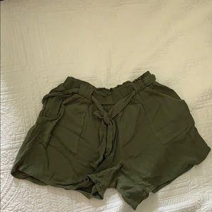 Army Green Flowy Shorts